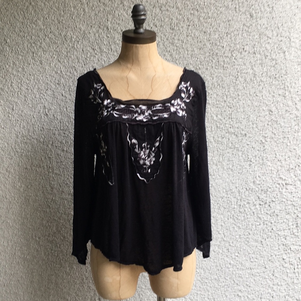 Free People Embroidered Top